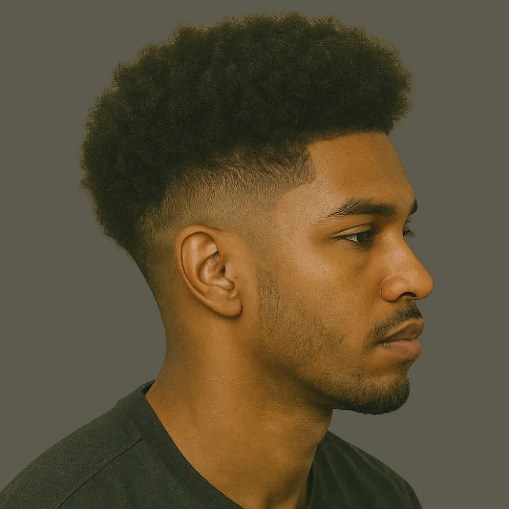 High Fade with Afro
