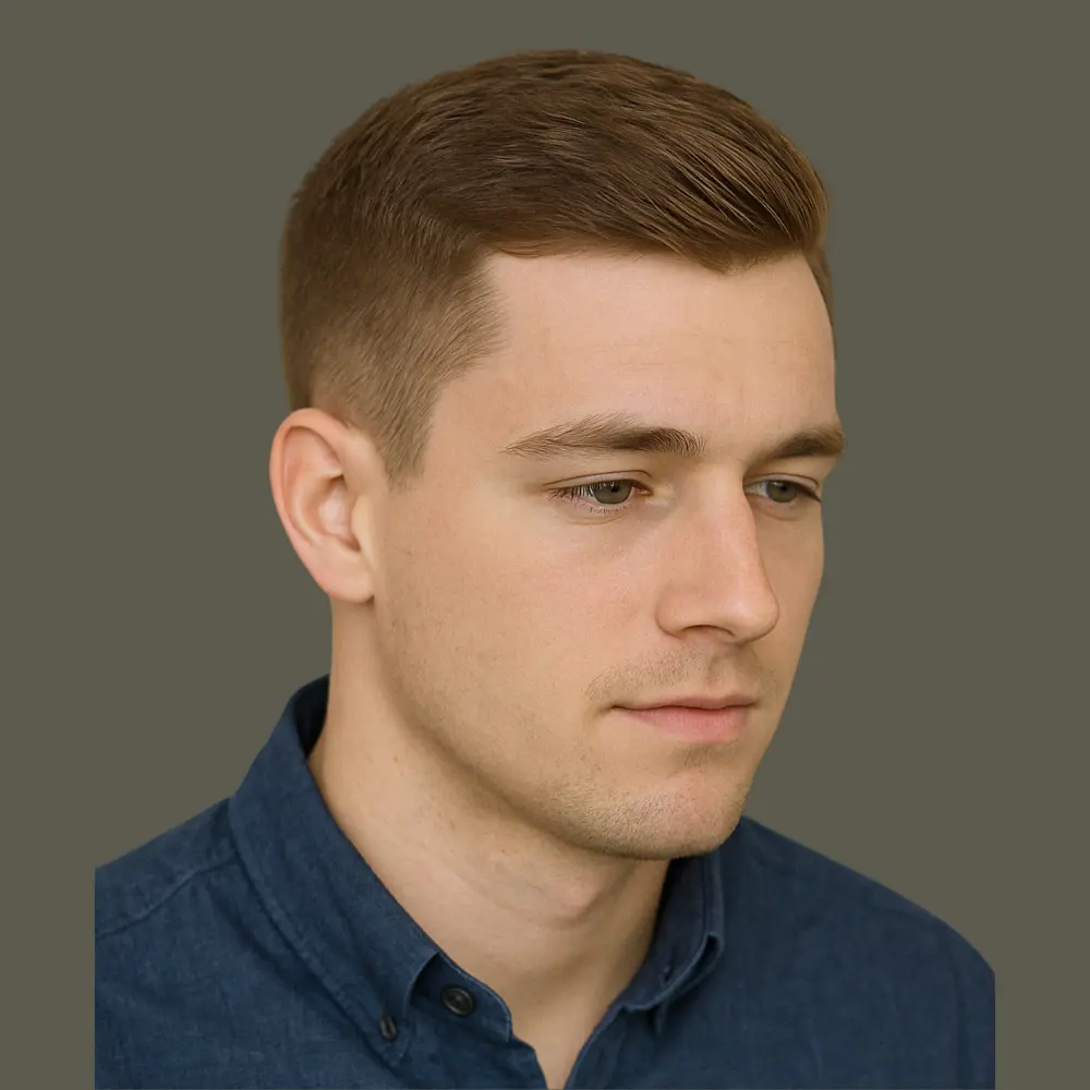 Low Fade Haircut with Ivy League