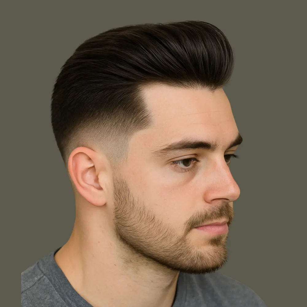 Low Fade Pompadour Haircut