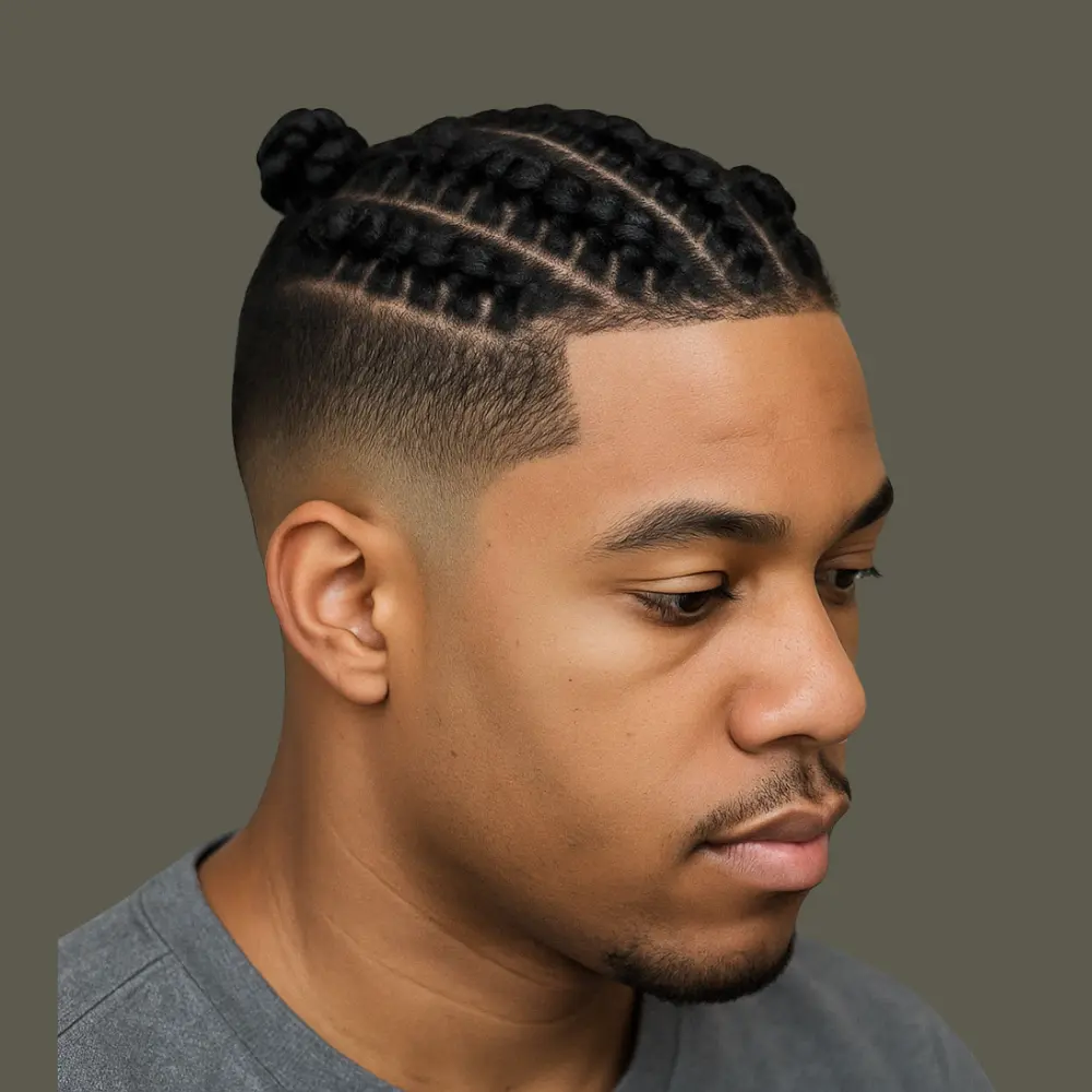 Low Fade with Braids or Twists