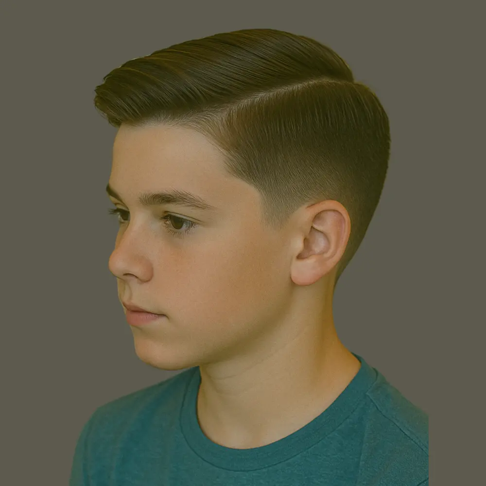 Stylish Boys Haircuts with Sleek Side Sweep with Fade